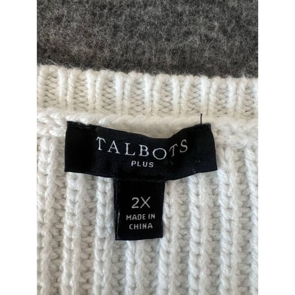 Talbots Shaker Stitch Bateau Neck Sweater Sz 2X Ombre Colorblock Cozy Comfort - Picture 3 of 6
